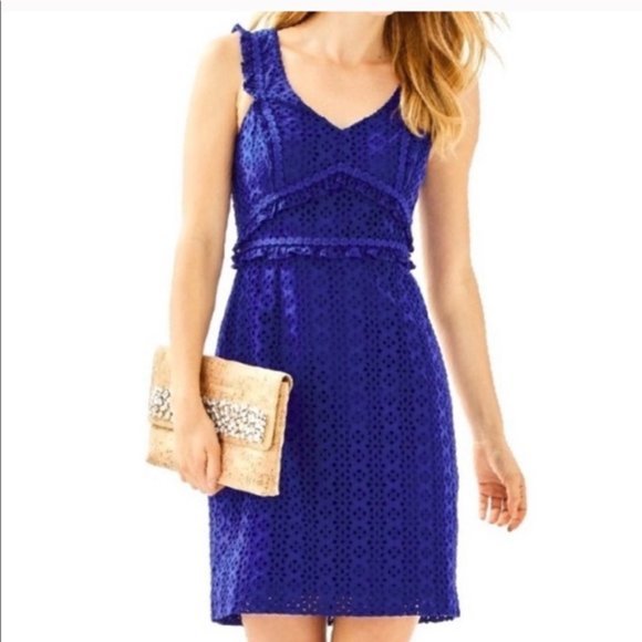 Lilly Pulitzer Dresses & Skirts - Lilly Pulitzer Kaylee Eyelet Shift Dress Size 16